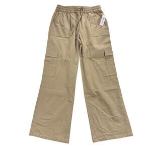 PacSun Taupe Wide Leg Cargo Pants Men's Size Medium NWT Drawstring Elastic Waist